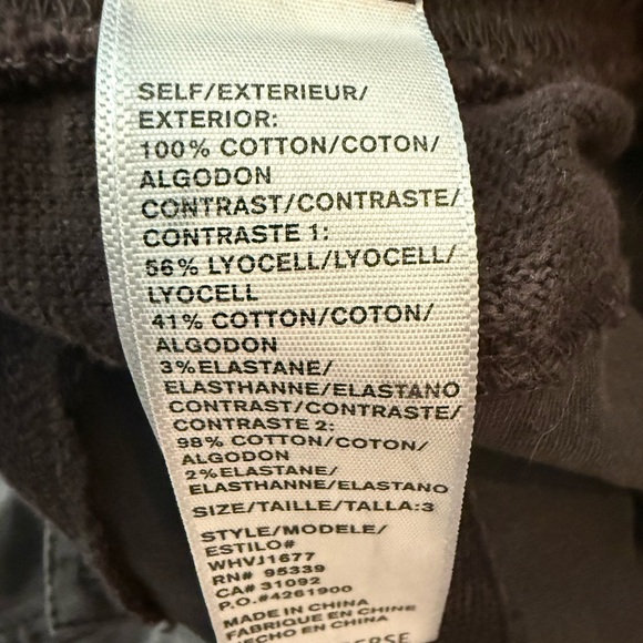 James Perse Mixed Media Jogger Pants Women Size 3 Large Carbon Cotton Drawstring - Picture 4 of 6